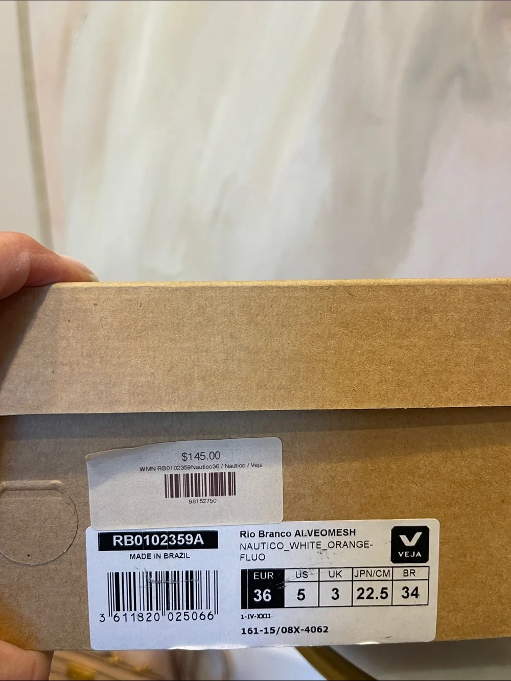 NWT Veja Women’s Navy, White, & Orange Sneakers - Size 5